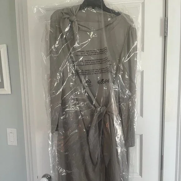 Tibi Feather Weight Eco Crepe Benedict Dress - Grey - 4 - Picture 3 of 12